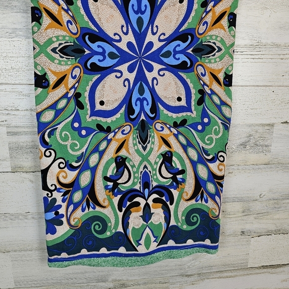 Anthropologie Maeve Folksong V-Neck Bird Print Shift Dress XS Whimsical Unique - Picture 10 of 13